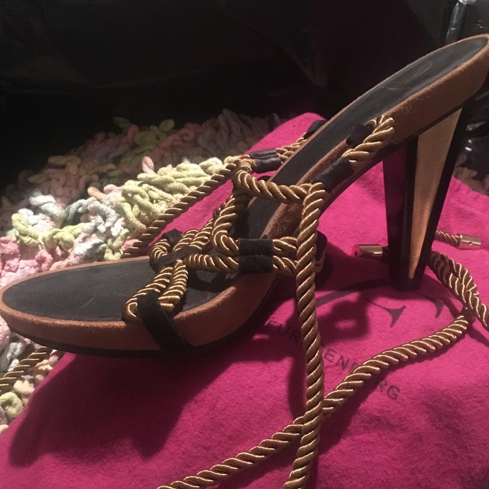 DVF ANKLE WRAP SANDALS